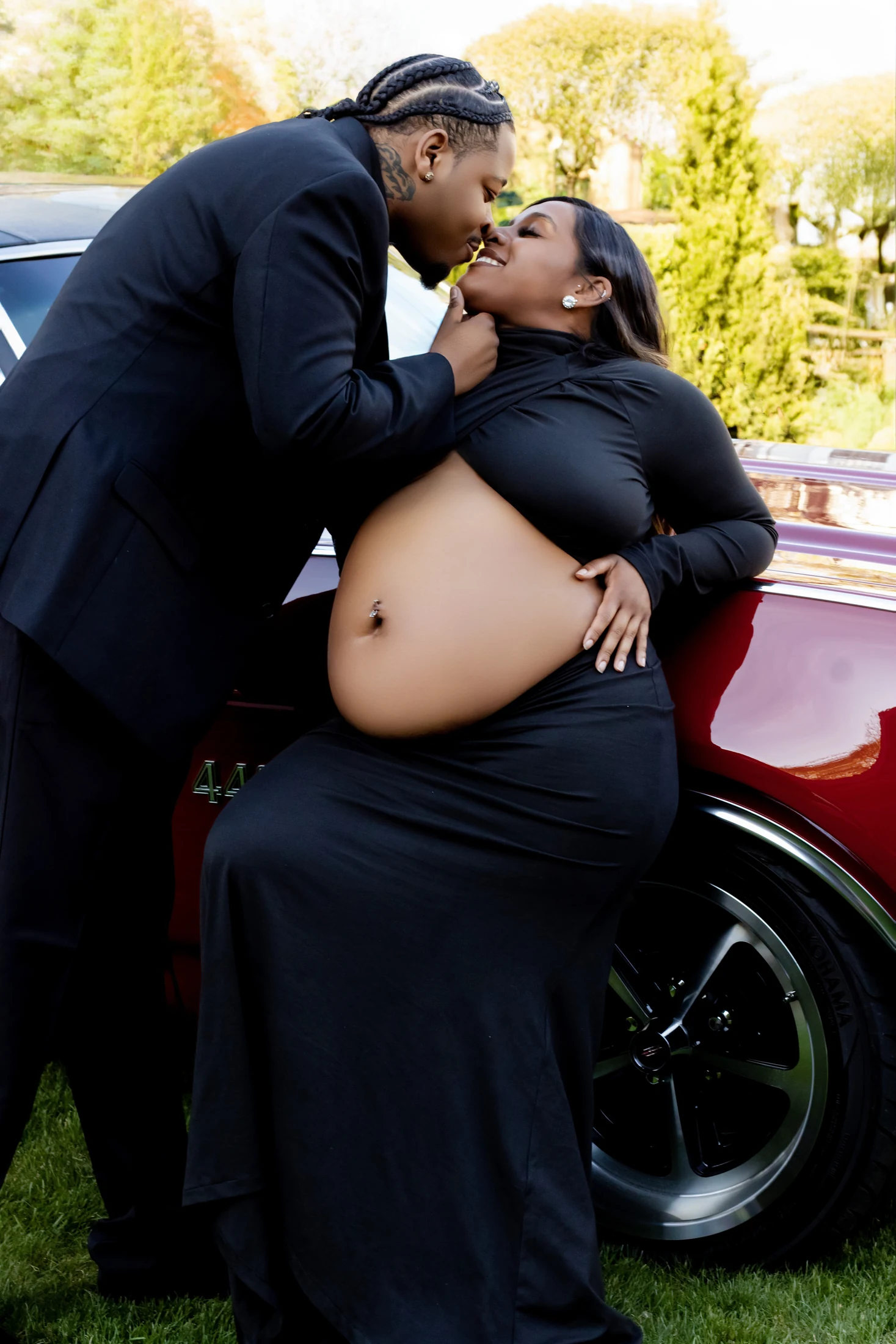 Expectant couple celebrating their growing family